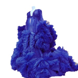 <span class=keywords><strong>Vestaglia</strong></span> Lunga in Tulle con Volant per Sposa in Gravidanza, Sexy <span class=keywords><strong>Camicia</strong></span> <span class=keywords><strong>da</strong></span> <span class=keywords><strong>Notte</strong></span> Multicolore in Maglia per Maternità, per Matrimoni o Servizi Fotografici - Product Image 5