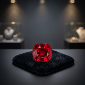 Custom Cut Round Lab Created Ruby Red Gemstone with Color Play/Fire for Jewelry Supply - Product Image 6