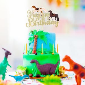 1 pièce Décoration de <span class=keywords><strong>gâteau</strong></span> Joyeux Anniversaire <span class=keywords><strong>Cheval</strong></span>, Pique à <span class=keywords><strong>gâteau</strong></span> <span class=keywords><strong>Cheval</strong></span> pour <span class=keywords><strong>thème</strong></span> équestre, Baby Shower, Fournitures de fête d'anniversaire pour enfants - Product Image 6