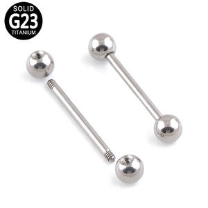Piercing para el cuerpo Joyería Ombligo Clavo Labio Clavo Ceja G23/ASTM F136 Titanio Externamente Treaded Barbell Piercing - Product Image 5
