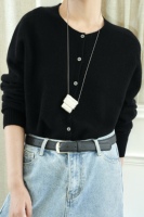 Nouveau style – Cardigan col rond en mélange de laine ultra doux, tricoté à la machine, collection 2026 – Vente chaude