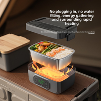 Boîte à lunch chauffante intelligente, rechargeable par USB, 1,1-2,0 L, en acier inoxydable, 100 W, 6 niveaux de température réglables, minuterie intégrée