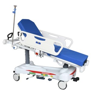Chariot à plateau hydraulique MJY-1, lit médical manuel à hauteur réglable pour le transfert d'urgence des patients - Product Image 2