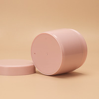 Pot en plastique PP rose de 250 ml avec logo personnalisé et impression sérigraphique pour crème et gommage, idéal pour les soins de la peau et les cosmétiques de marque personnalisée (boue faciale)