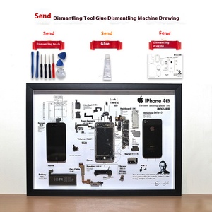 Điện thoại di động tháo dỡ máy khung ảnh gỗ rắn MDF nhựa mô hình âm thanh nổi hình ảnh rỗng khung nhựa kim loại móc chìa khóa - Product Image 5