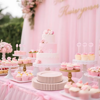 Assiettes jetables en plastique rose écologiques, modernes et résistantes, à motifs perlés, pour la fête des mères, les baby showers et les mariages
