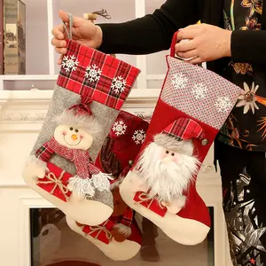 新年2024礼物圣诞长袜圣诞DIY诺埃尔纳塔尔圣诞装饰品家居装饰品纳维达德装饰花环