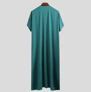 New Summer Muslim Kleidung Männer Naher Osten Arab Dubai Islamic Thobe für Männer Loose Malaysian Kurzarm Herren hemd Muslim Robe