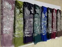Tissu en velours brodé de paillettes et de perles, tissé brossé, épais et élégant, pour robes de soirée africaines et de mariage pour filles