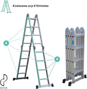Prix échelle multifonctionnelle articulée en aluminium 4*3 4*4 4*5 4*6 marches pour la maison et l'extérieur - Product Image 6