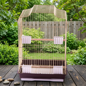 <b>Small</b> Bird Cage With Plastic Tray White Wire Frame Durable Indoor Use Simple Rectangle Design - Product Image 6