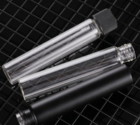 Tube en verre borosilicate transparent de 115 mm et 120 mm avec bouchon à vis résistant aux enfants pour herbes séchées, avec joint hermétique