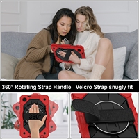 Étui robuste à 3 couches pour tablette T-Mobile Revvl Tab 2 10.1'' 2025 en silicone avec support rotatif à 360° et sangle de transport main/épaule