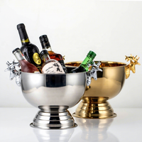 Petit seau à glace en acier inoxydable écologique, couleur or, taille standard, refroidisseur de vin pour bar, refroidisseur de boissons pour fête, logo personnalisé