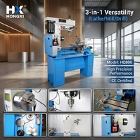 Machine à tourner, percer et fraiser multifonctionnelle 3-en-1, horizontale, moyenne capacité, 220V HQ800