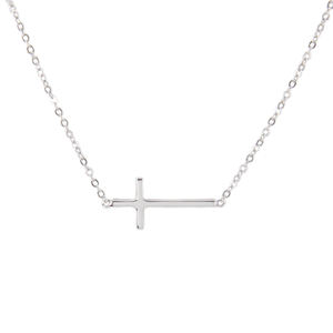 <strong>Sideway</strong> cross <strong>necklace</strong> 925 sterling silver cross <strong>necklace</strong> sliver Jinyuan <strong>initial</strong> bar pendant <strong>necklace</strong> jewelry anniversary - Product Image 1