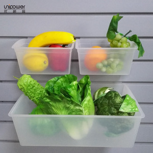 Unipower Wall Mounted <b>Plastic</b> Storage Bin Rectangle Transparent Gray Food Container No Lid - Product Image 2