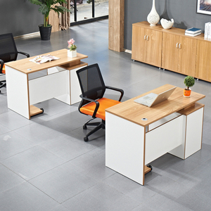 होम छात्र बेडरूम निजी वर्कस्पेस फर्नीचर के लिए दराज और कुर्सी सेट के साथ आधुनिक सरल एल आकार का कार्यालय - Product Image 3