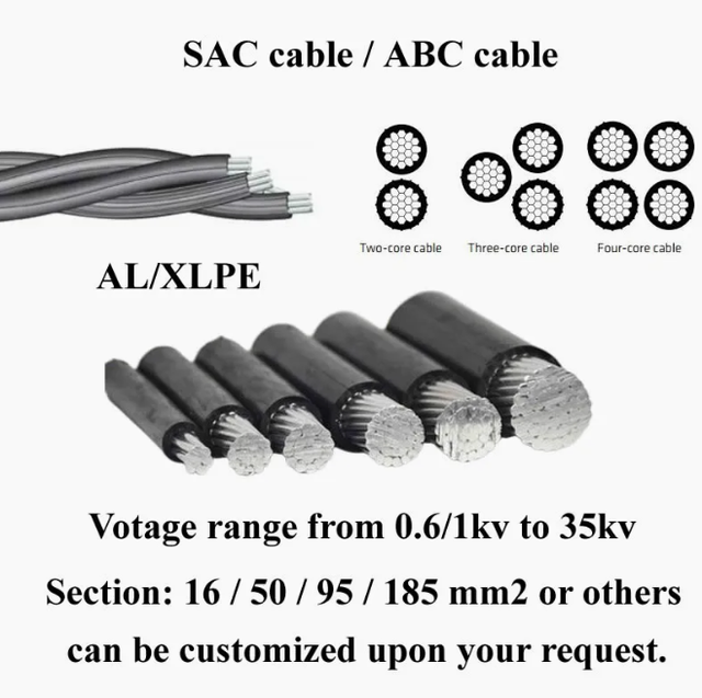 Electric Al/XLPE Aluminum Conductor ABC Cables Electrical Flexible Wire Armored Power Transmission Cable Overhead IP67 Rated