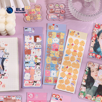 Feuilles d'autocollants transparents en PET de style coréen Kawaii, personnalisables avec logo, fabrication OEM/ODM pour la promotion de la marque et la papeterie