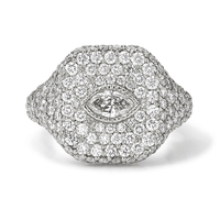 Gemnel personnalisé dernière tendance 925 sterling Angel Eye Signet Diamond covered Ring