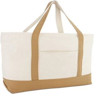 Customization logo Wholesale Reusable Ladies <b>Large</b> Capacity Eco Heavy <b>Canvas</b> Tote <b>Bag</b> with Handle Extend to the Bottom - Product Image 2