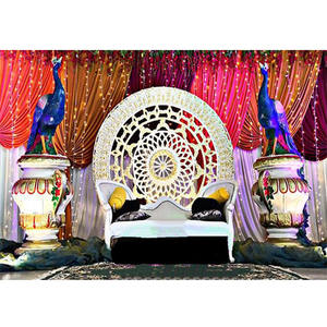 Paneles de fibra de decoración de boda a la venta, nuevos accesorios de decoración de entrada de boda, los mejores paneles redondos, accesorios con estatuas de pavo real - Product Image 1