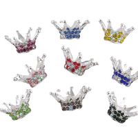 Perles de strass colorées avec des bases de fleurs de couronne perles d'espacement en alliage pour le bricolage stylo ou la fabrication de bijoux