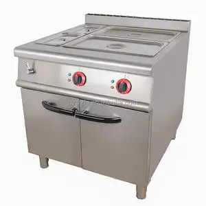 Calentador eléctrico de alimentos para cocina, equipo comercial para calentar sopa, gabinete Bain Marie con sartén de 4 Gn