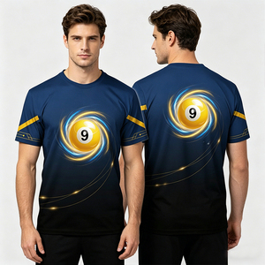 T-shirt da uomo S.Q.F a maniche corte girocollo vintage da biliardo, 100% cotone, design neutro, 300g, lavorato all'uncinetto - Product Image 6