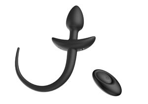 大人向けセックスグッズ 黒い子犬の尻尾 リモコン式アナルプラグ リモコン付きソフトシリコン製 誘惑用オナニー玩具 - Product Image 6