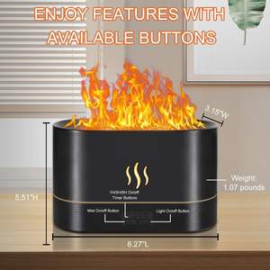 Difusor de Aroma con Llama, Nuevos Productos 2025, Difusor de Aroma Creativo con Luz de Vela USB para Escritorio, con Luz Nocturna - Product Image 4