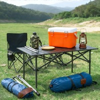 Table pliante légère et portable pour faire des rouleaux d'œufs - Cadre en acier au carbone et surface imperméable pour le camping, les pique-niques, la plage et les loisirs en plein air