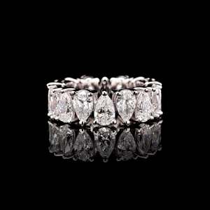 Custom Lab Grown Diamond Ring 14k Gold Pear Cut Luxury Women's RIZTA JEWELS Filled Diamonds D Color Wedding Engagement - Product Image 3