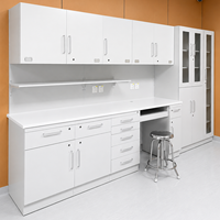 Meubles de laboratoire modernes en acier, banc de travail de laboratoire avec armoires suspendues, armoires de rangement et unités à tiroirs, mobilier de laboratoire sur mesure