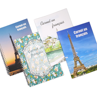 Carnet de notes en papier à ligné français 100 pages pour enfants, cahier d'exercices au trait français en reliure spirale couture selle cahier d'exercice