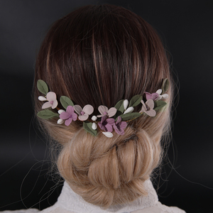 Couronne <span class=keywords><strong>de</strong></span> fleurs <span class=keywords><strong>de</strong></span> mariée semi-couronne style bohème faite à la main en pâte polymère, guirlande florale pour coiffure <span class=keywords><strong>de</strong></span> <span class=keywords><strong>mariage</strong></span> - Product Image 5