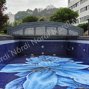 طقم حمام سباحة من الألومنيوم قابل للسحاب كهربائي حديث ، طقم غرفة شمسية من الزجاج المقسى ، حمامات سباحة خارجية ، إطار من سبائك الألومنيوم كوة - Product Image 4