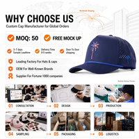 Casquettes de baseball sportives imperméables avec logo brodé personnalisé, casquettes de sport, casquette de golf pour hommes avec logo personnalisé