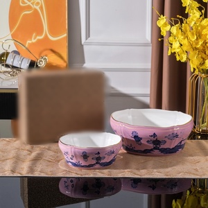 Ensemble de vaisselle en céramique écologique européenne, bol à salade 7+10 pouces, pour la maison et les fêtes - Product Image 1