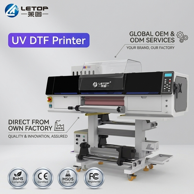 LETOP Manufacturer 60CM Dtf Uv Inkjet Printer Sticker Uv Label Printing Machine