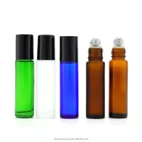 Vente en gros de flacons de parfum en verre à bille de 5 ml et 10 ml personnalisés, en brun et noir, avec boîte, design unique