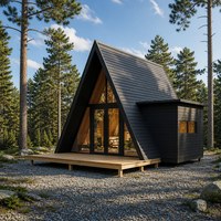 Cabane en acier écologique en forme de A, mobile et adaptée aux hébergements en plein air, idéale pour les sites de camping en montagne