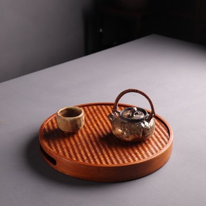 Bamboo <b>Tea</b> Tray With Woven Mat Handmade Durable <b>Tea</b> <b>Set</b> For Household Use Wabi Sabi Style Luxury Retro Design - Product Image 1