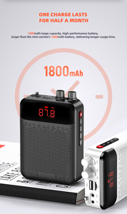 Altavoz portátil profesional <span class=keywords><strong>de</strong></span> 1800mAh con baterí<span class=keywords><strong>a</strong></span>, <span class=keywords><strong>amplificador</strong></span> con <span class=keywords><strong>cable</strong></span> para profesores, altavoz recargable <span class=keywords><strong>de</strong></span> plástico para enseñanza - Product Image 5