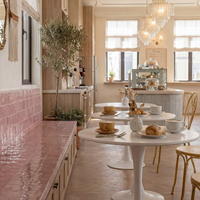 Ensemble de table et chaises de comptoir de bar en MDF, mobilier commercial pour boulangerie, café, restaurant, personnalisable