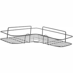 Étagère d'angle triangulaire en métal pour salle de bain avec crochets adhésifs, support mural pour rangement dans la salle de bain - Product Image 1