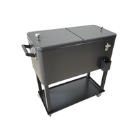Chariot de jardin d'isolation de boîte de refroidisseur de vin en métal de style rétro avec le seau à glace pour des boissons