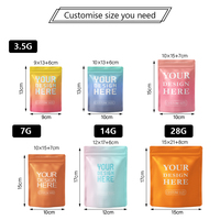 Gratis Monster Op Maat Bedrukt Logo Stand-Up Mylar Rits Verpakking Snoep Fruitsuiker 3.5G 7G 14G 4*6 Inch Mylar Tas