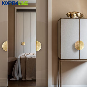 Koppalive nordico maniglia armadio cromato nichel ottone minimalista porta dell'armadio cassetto martellato circolare maniglia a mezza luna - Product Image 4